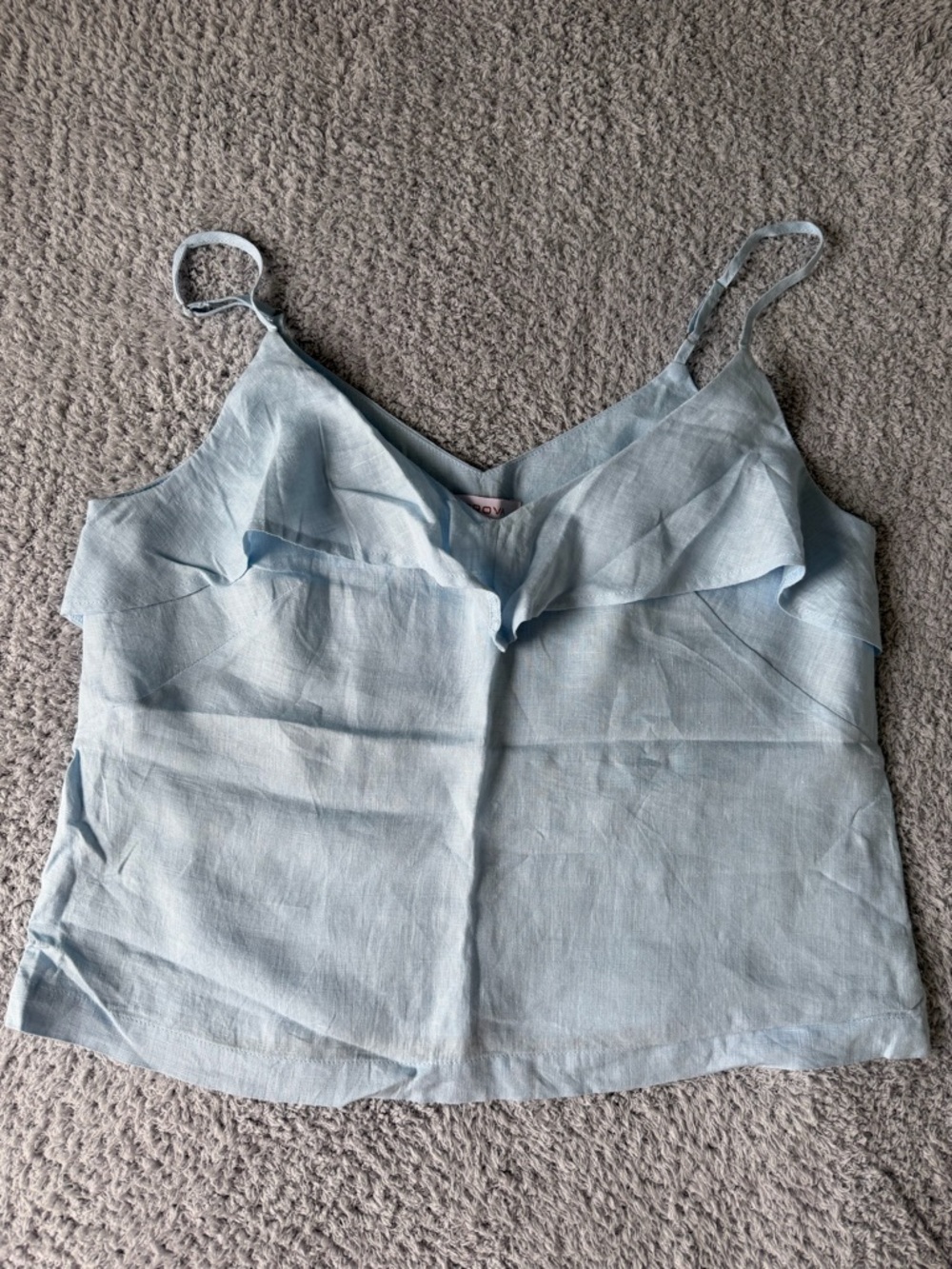 Light Blue Ruffle V-Neck Camisole